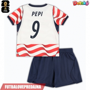 Lacne Dětský Futbalové dres Spojené štáty Ricardo Pepi #9 MS 2026 Krátky Rukáv - Domáci (+ trenírky)